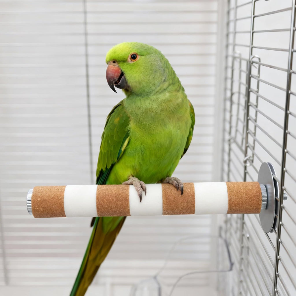 AOTU Bird Perch for Cage, 7.9” x 1” Rough-Surfaced Grinding Stone – Durable Beak & Claw Trimming Accessory for Conure, Cockatiel & Parrot, Non-Toxic Long-Lasting Bird Cage Accessory
