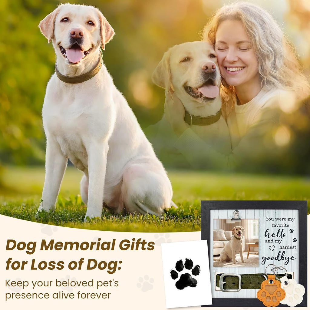 Pet Memorial Frame with Collar Holder,Pet Memorial Gifts for Dogs