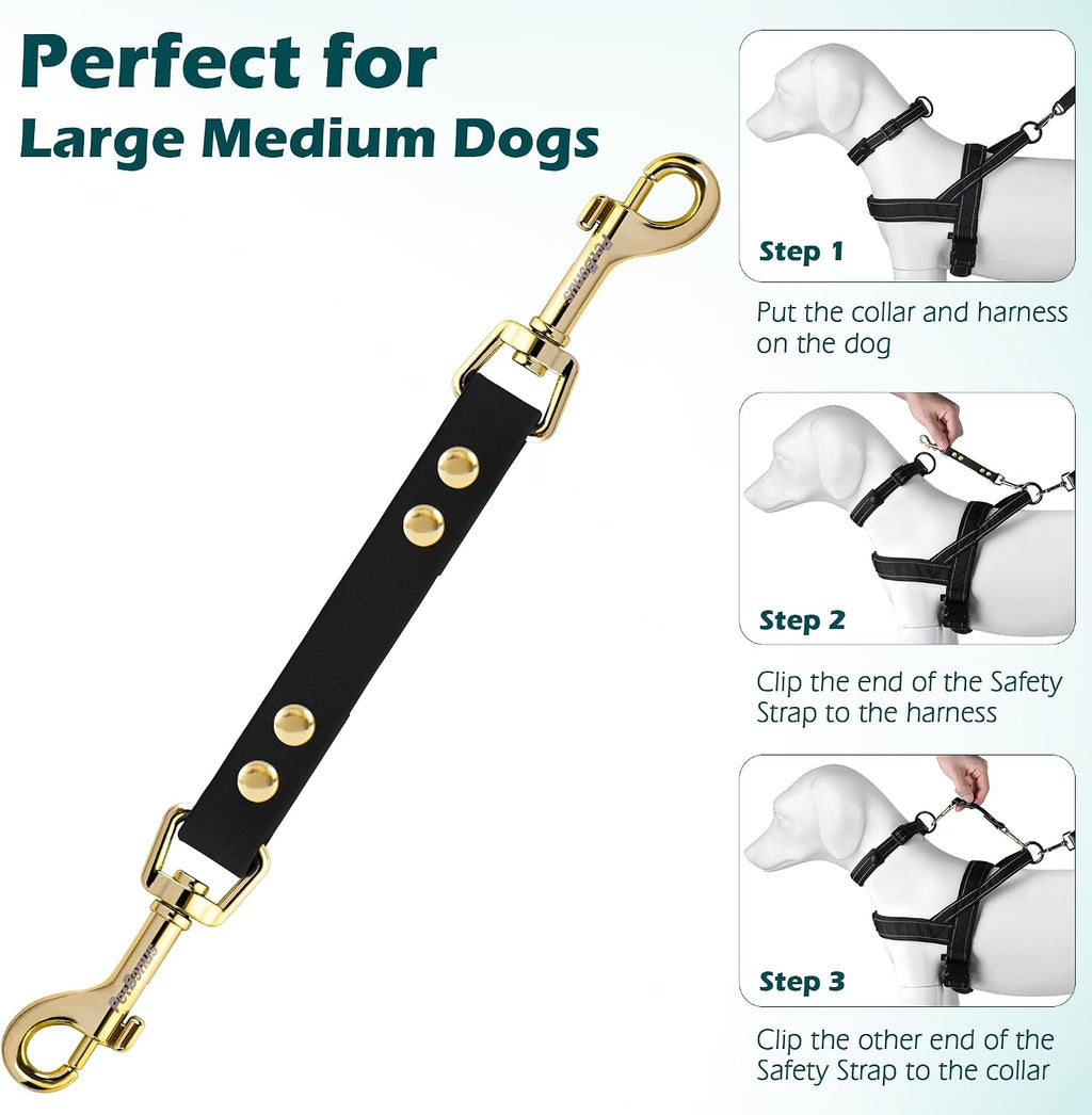 PetBonus Dog Collar Safety Clip, Waterproof Backup Safety Strap