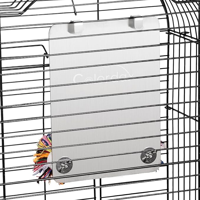 Colorday 7" Bird Mirror with Rope Perch, Bird Swing, Parrot Cage Toys - Image 5