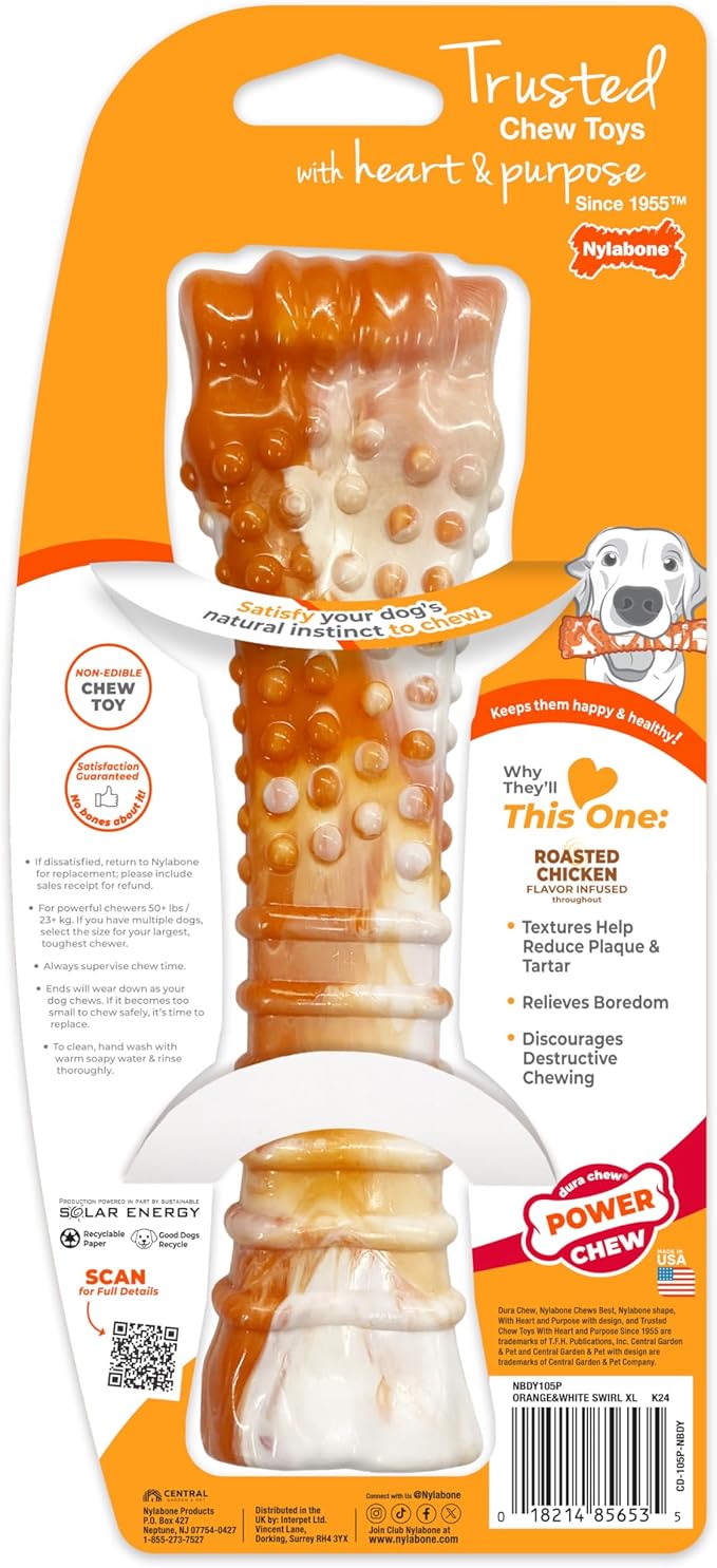 Nylabone Limited Edition 70th Birthday Textured Bone Power Chew Toy - Image 10
