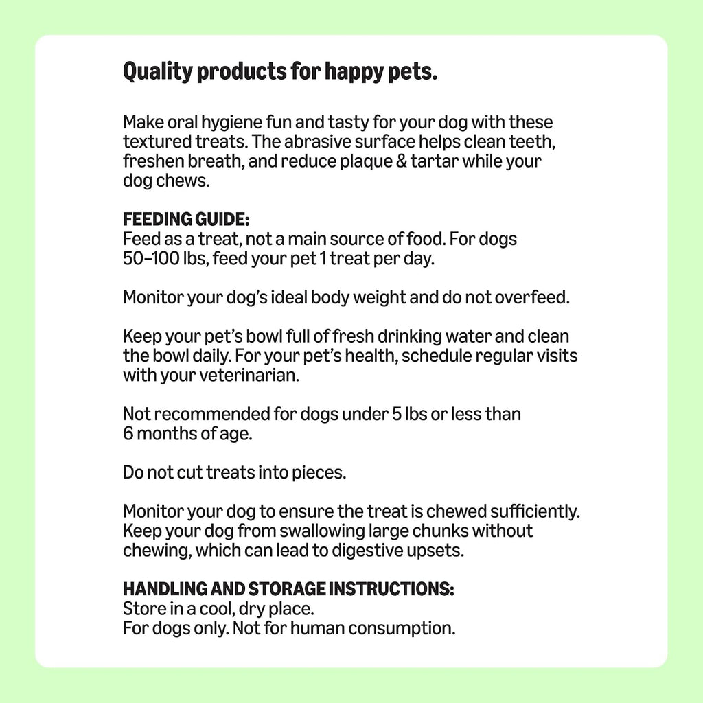 Amazon Basics Dental Dog Treats to Help Clean Teeth & Freshen Breath for Large Dogs, Unflavored, Per Pack: 24 Count, 2.25 pounds, 1 Pack