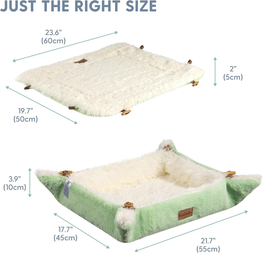 The Cat Ladies Self Warming Heated Cat Bed Mat, Light Green