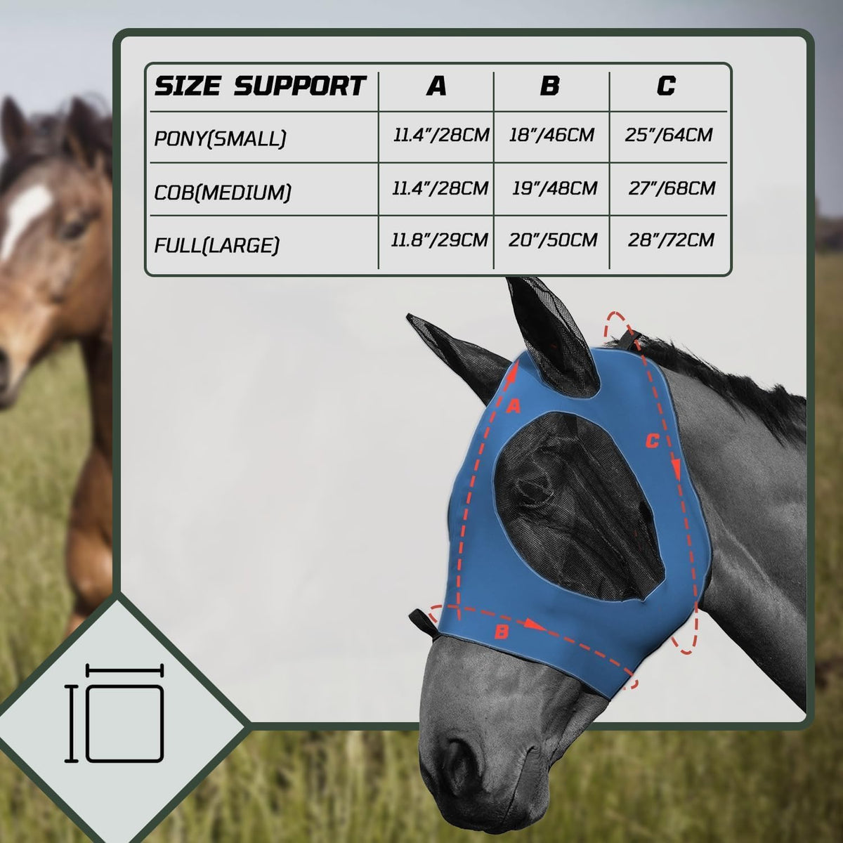 5 Pcs Elastic Fly Masks for Horses with Ears, Comfortable Cashel Mesh Fly Mask Elasticity Breathability UV Protection Horse Face Covering for Riding Supplies, Improved Version of Extra Large Eye Mask