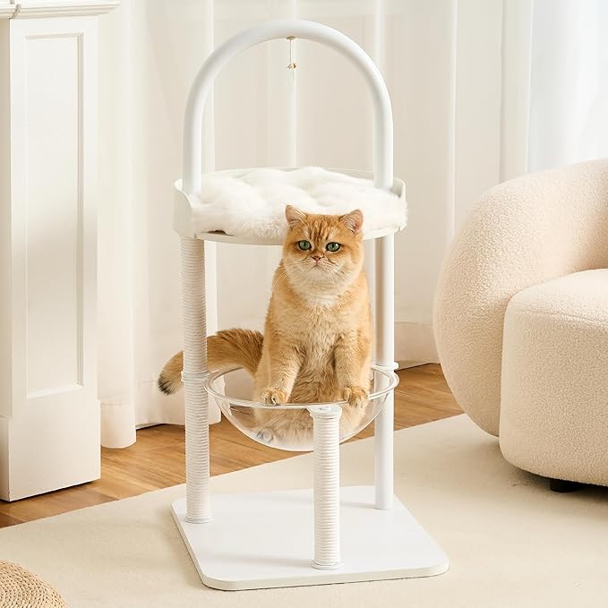 Modern Cat Tree Tower for Indoor Cats up to 12lbs, Wood Cat Bed - Image 8