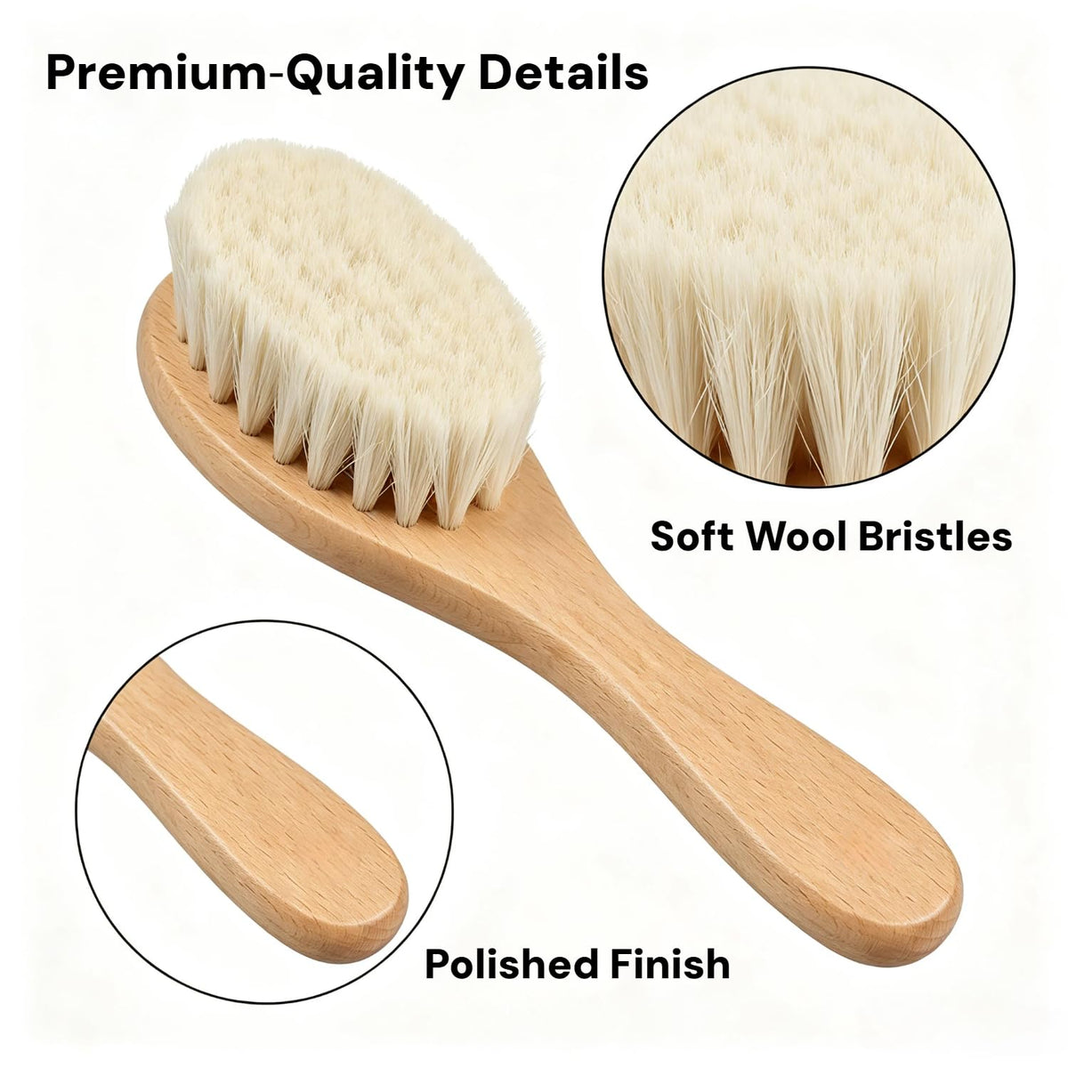 3 Pack Soft Wool Grooming Brush & Massage Comb Set for Small Pet