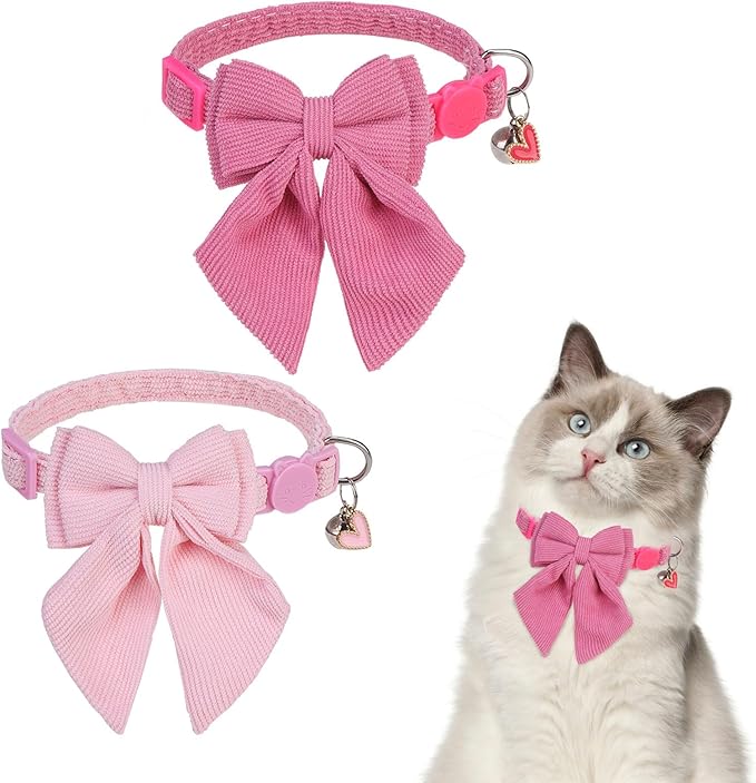 SCENEREAL Cat Collar with Bell & Stylish Bowtie, Holiday Kitten Costumes by SCENEREAL