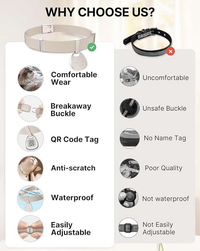 Cat Collar with QR Code Name Tag, Breakaway Kitten Collar - Image 7