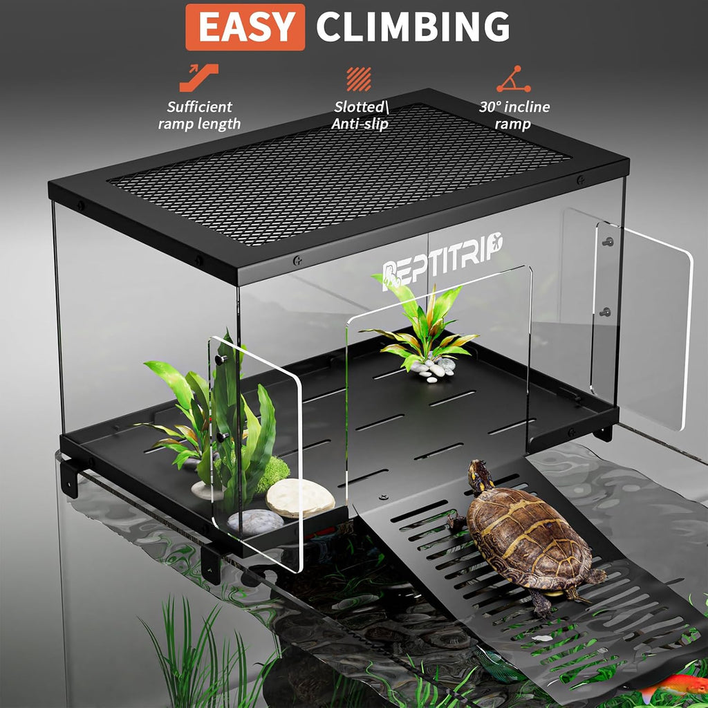 Stainless Steel Turtle Basking Platform, for 10‑13 Inch Wide Aquariums, L