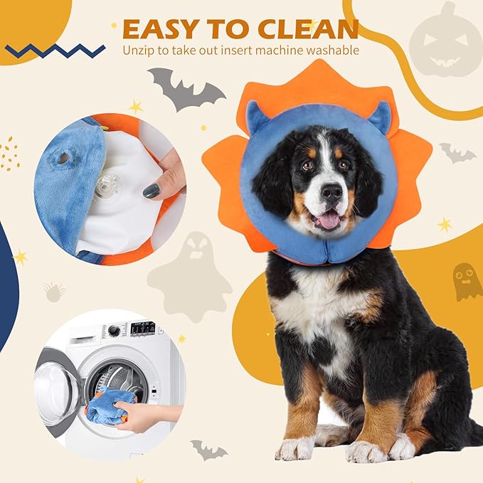 IEUUMLER Inflatable Recovery Dog Collar, Protective Donut Cone, Adjustable Soft - Image 7