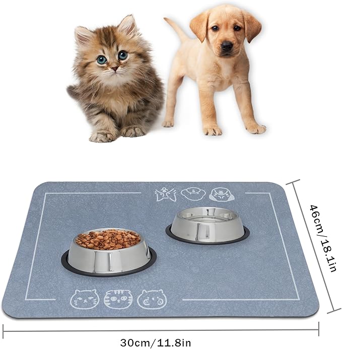 YCT Cat Pet Food Mat, Cat Feeding Mat, Non-Slip Bottom Absorbent Pet Mat - Image 7