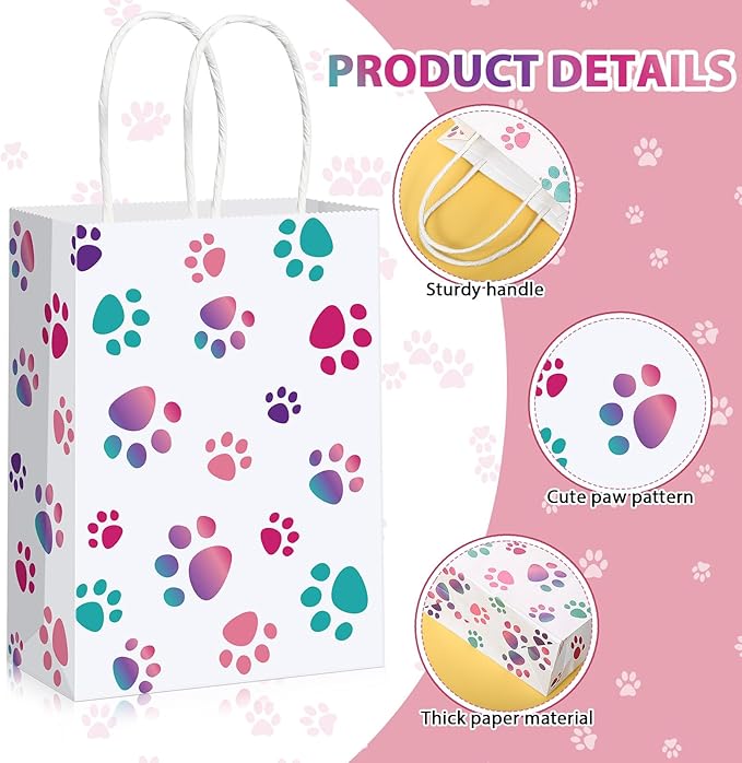 Blulu 20 Pcs Puppy Dog Paw Gift Bags - Image 3