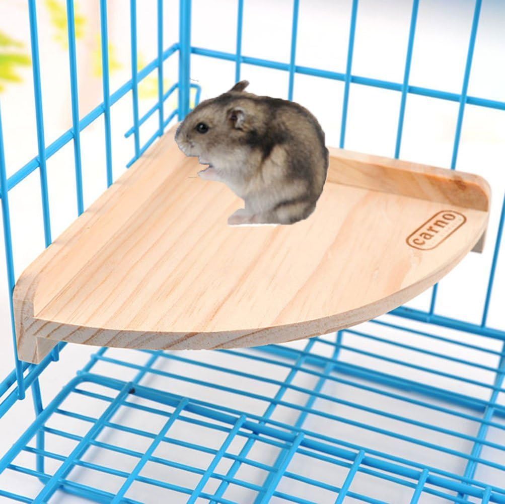 Hypeety Pet Platform Bird Wooden Playground Stand Perch Parakeet Conure Hamster Gerbil Rat Mouse Totoro Cage Accessories Small Animals Stands Exercise Toy