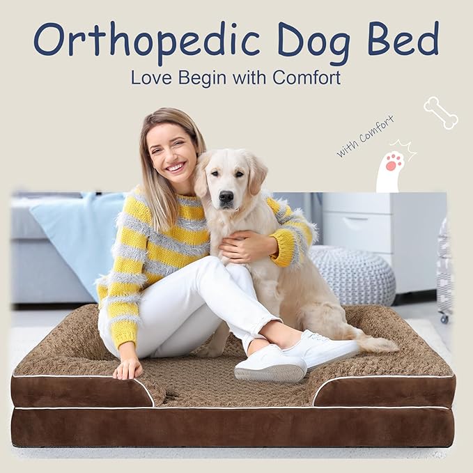 Orthopedic Dog Bed for Large Medium Sized, Washable Memory Foam Large Dog Bed - Image 6