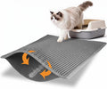 Pieviev Litter Box Mat, Double-Layer Urineproof Design, 30" x 24" Gray