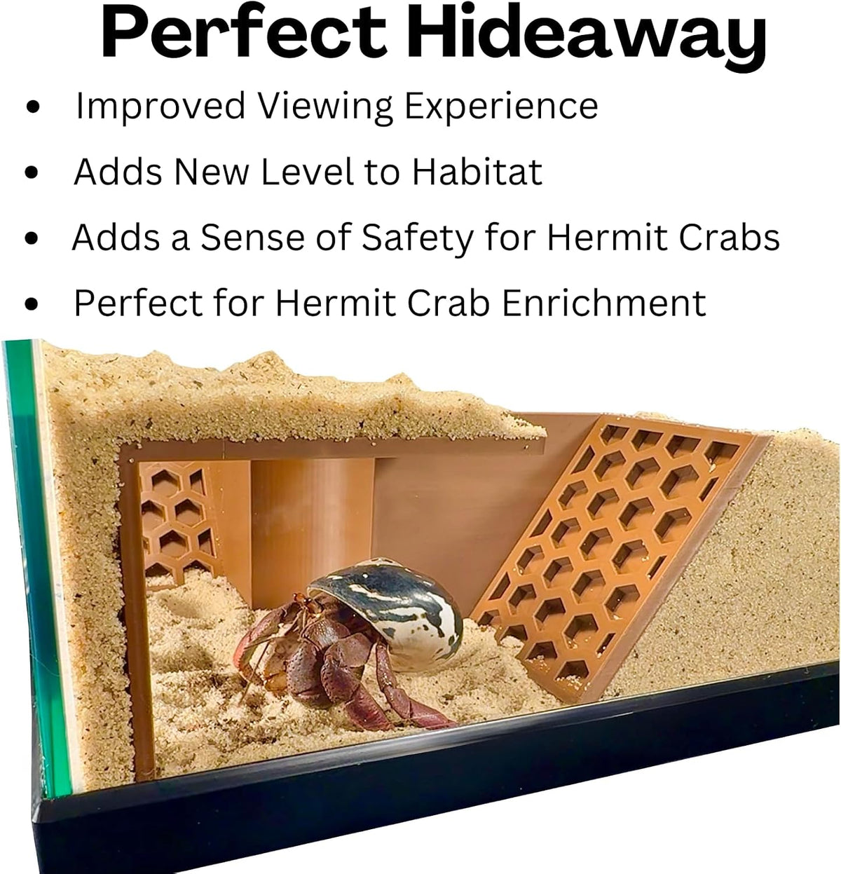 Hermit Crab Underground Tunnel Cave Corner | Hermit Crab Climbing Tank Decor Hide Hideout | Enrichment Habitat Hideaway Decoration Accessories Supplies Toys Ornaments