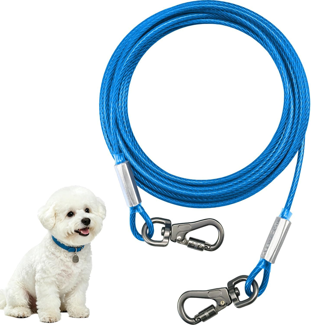 Dog Tie Out Cable -Dog Runner Cable for Dogs up to 90lbs (Pink, 45lbs/50ft)