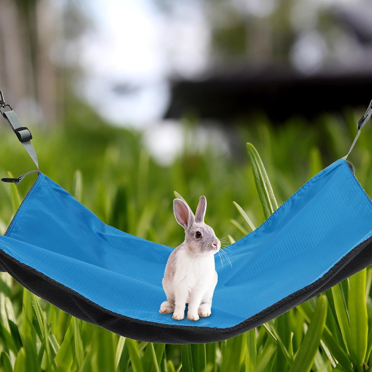 SHINEOFI Waterproof Nylon Cat Hanging Bed Hammock Double-Sided Thickened Blue Pet Swing Bed for Seasons Indoor Cage Use