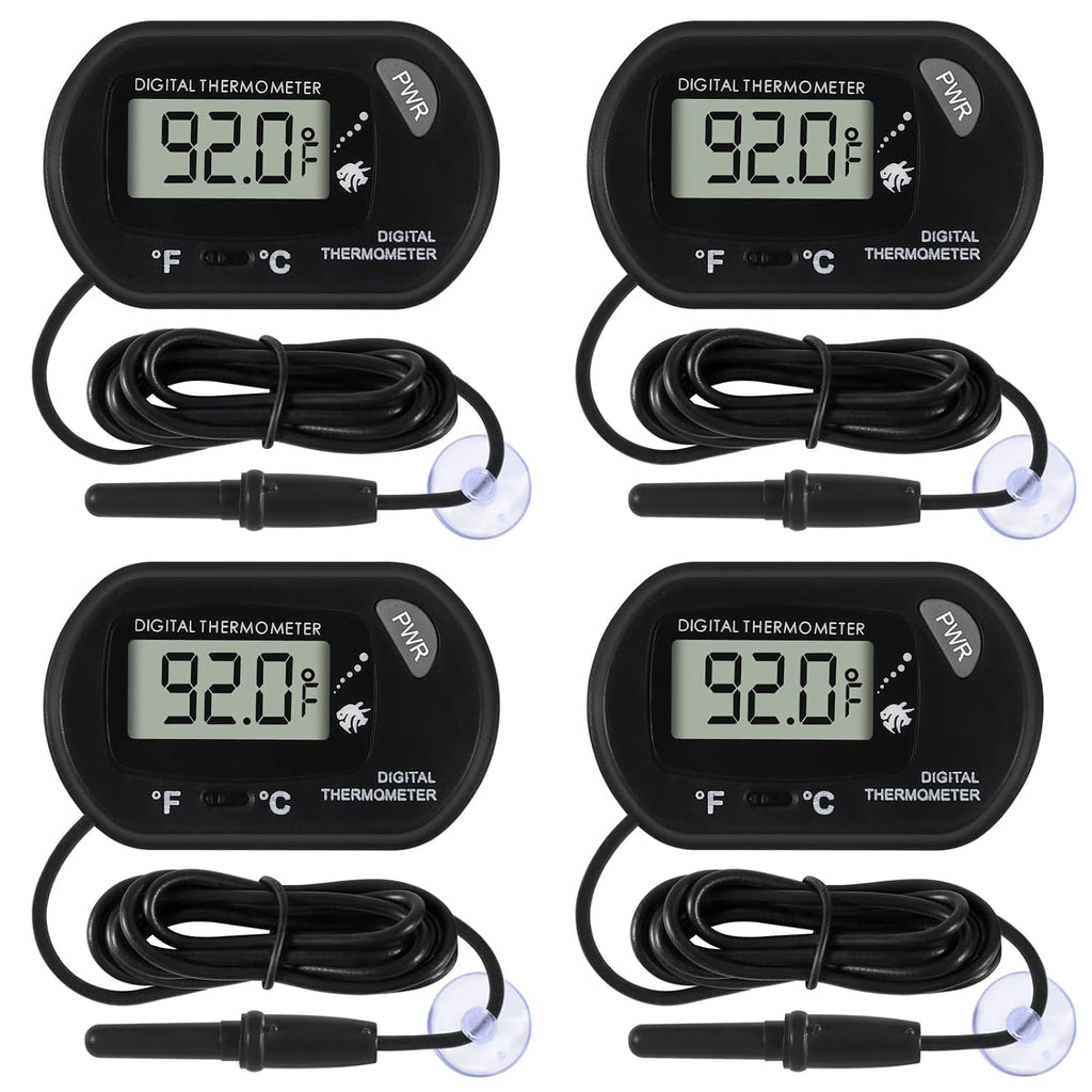 10Pcs Aquarium Thermometer Fish Tank Thermometer Reptile Terrarium Water Test Digital with LCD Display Fahrenheit/Celsius(℉/℃)