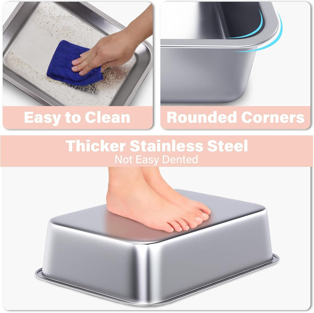 Stainless Steel Litter Box for Kitten, Small Litter Box