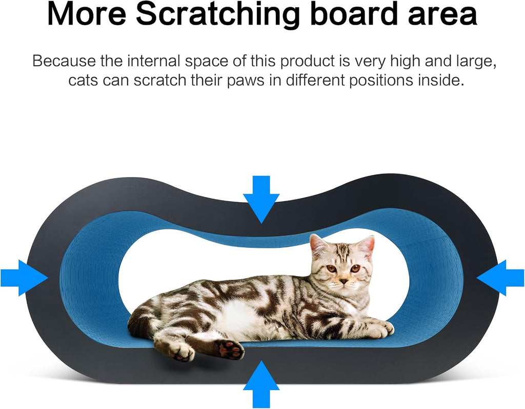 TTCAT Cat Scratching Pad, 2 in 1 Corrugated Cardboard Cat Scratcher Lounge for Indoor Cats, Durable Cat Scratching Board Reversible with Catnip for Furniture Protection.