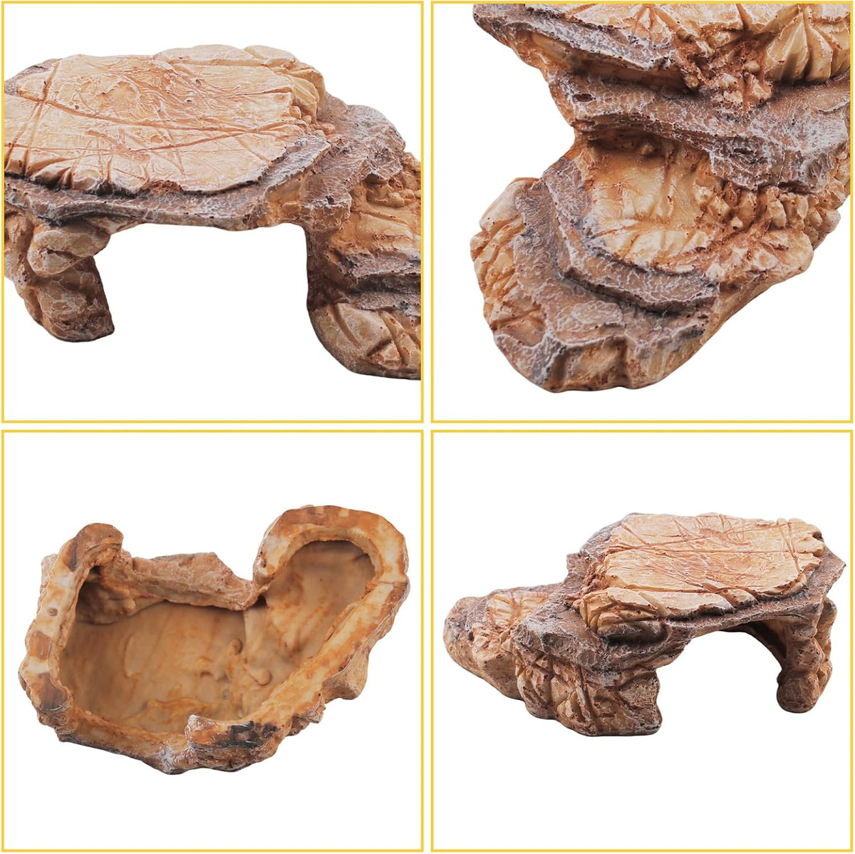 Turtle Basking Climbing Platform Resin Basking Platform for Turtles Aquarium Fish Tank Ornament Reptile Climbing Ramp Decorations Tortoise, Gecko and Beard Dragon