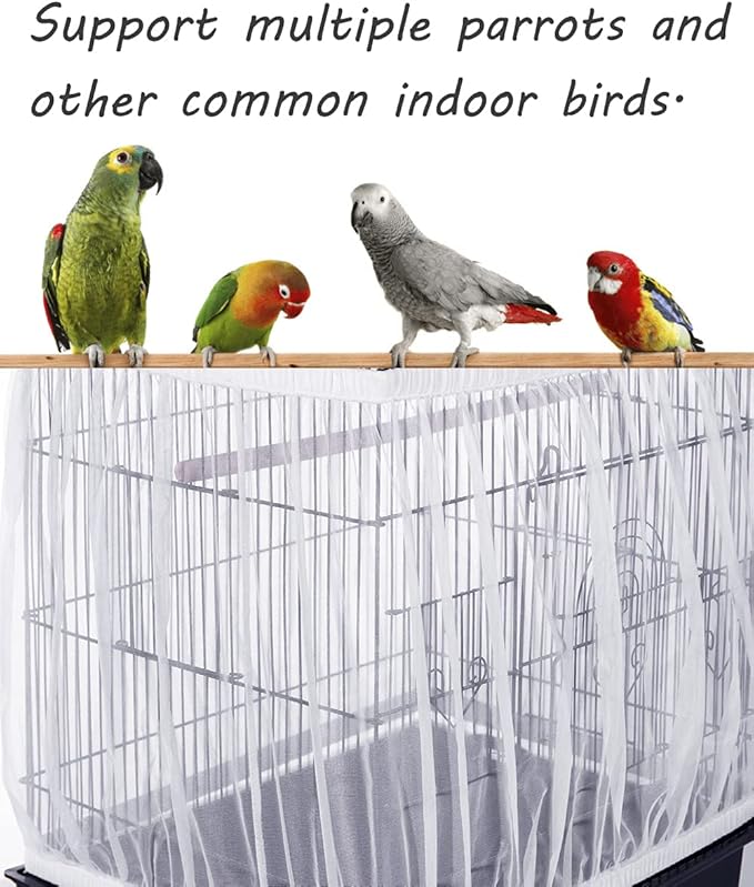 Tamu style Bird Cage Seed Catcher, Stretchy Form Fitting Mesh Skirt Cover - Image 4