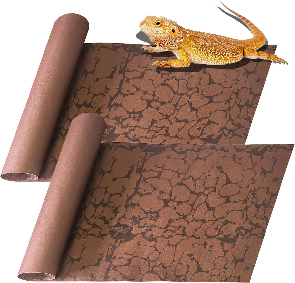 BNOSDM 2 PCS Reptile Carpet Mat Terrarium Liner Bedding Reptile Cage Mat Supplies for Tortoise Lizard Leopard Gecko Snake Chameleon 19.7" x 11.8"