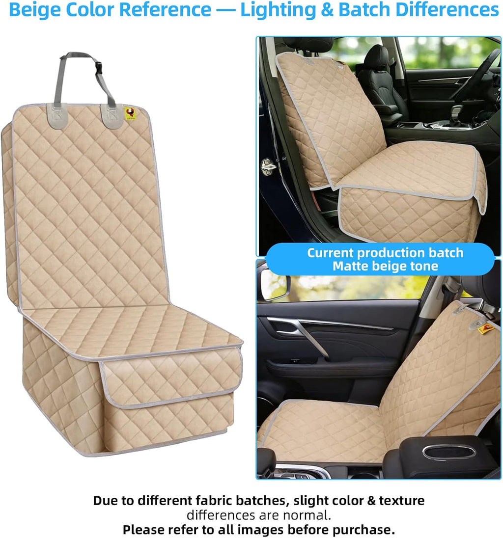 Bark Lover Car Seat Covers Front Seats,Car Seat Protector for Dogs,Scratch-Proof Dog Car Seat Cover,Universal Fit for Cars Trucks SUVs (Warm Beige,1 Pack)
