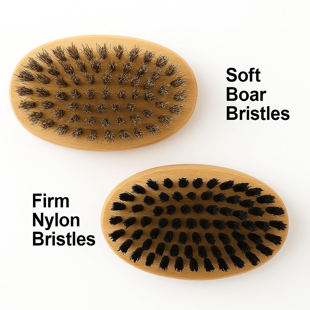 Goat Grooming Brushes, Soft Bristle and Firm Nylon Set, 2 Pack