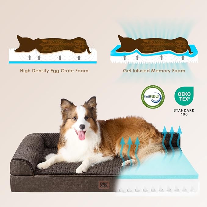 EHEYCIGA Extra Large Dog Bed Othorpedic, Memory Foam XL Dog Bed - Image 4