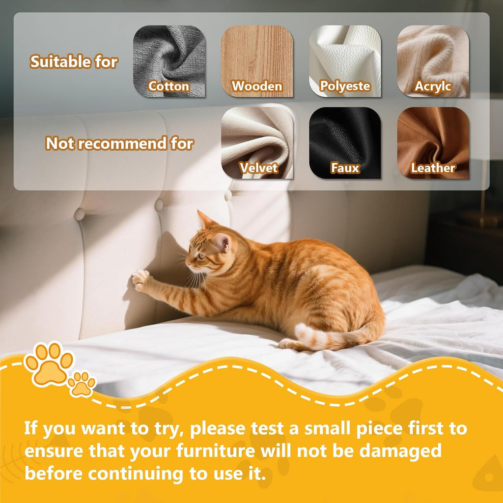 Anti Cat Scratch Furniture Protector, 12 Pcs Self-Adhesive Couch Protector for Cat Claws, Heavy Duty Couch Cover Furniture Protectors from Cats Scratching Tape for Sofa, Corner, Door, Chair