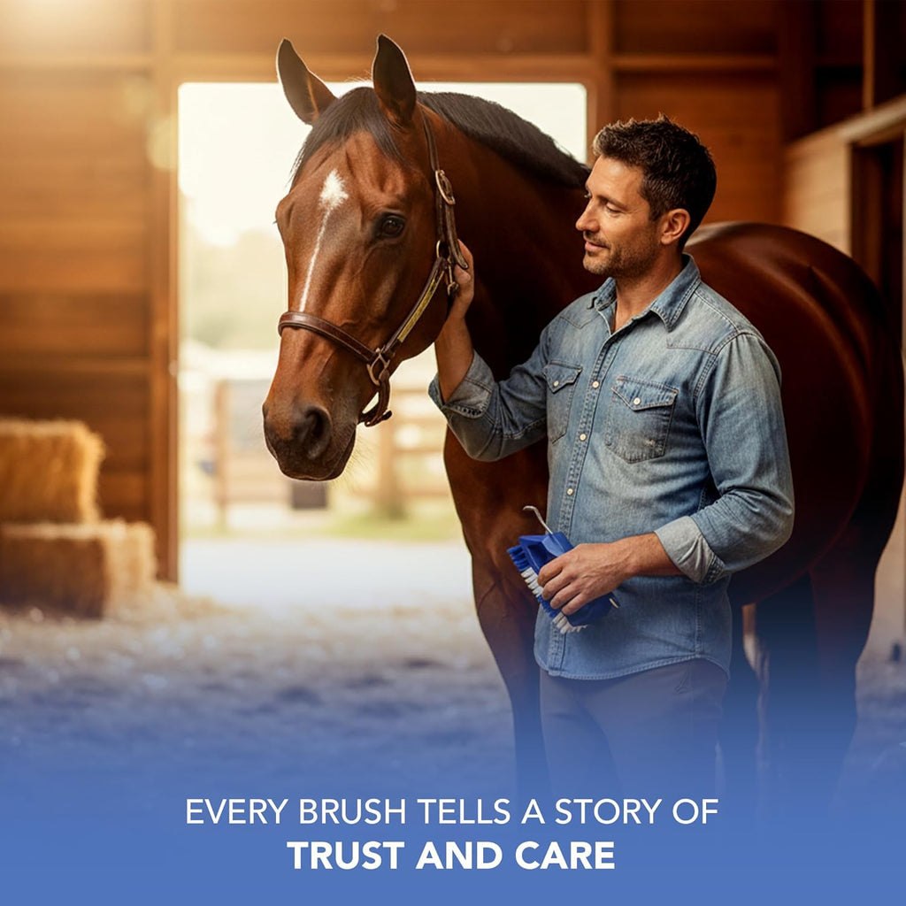 Kelcie's Pick Brush Cleaning Tool - Easy To Use Slip-Proof Grooming Brush For Horses With Great Grip