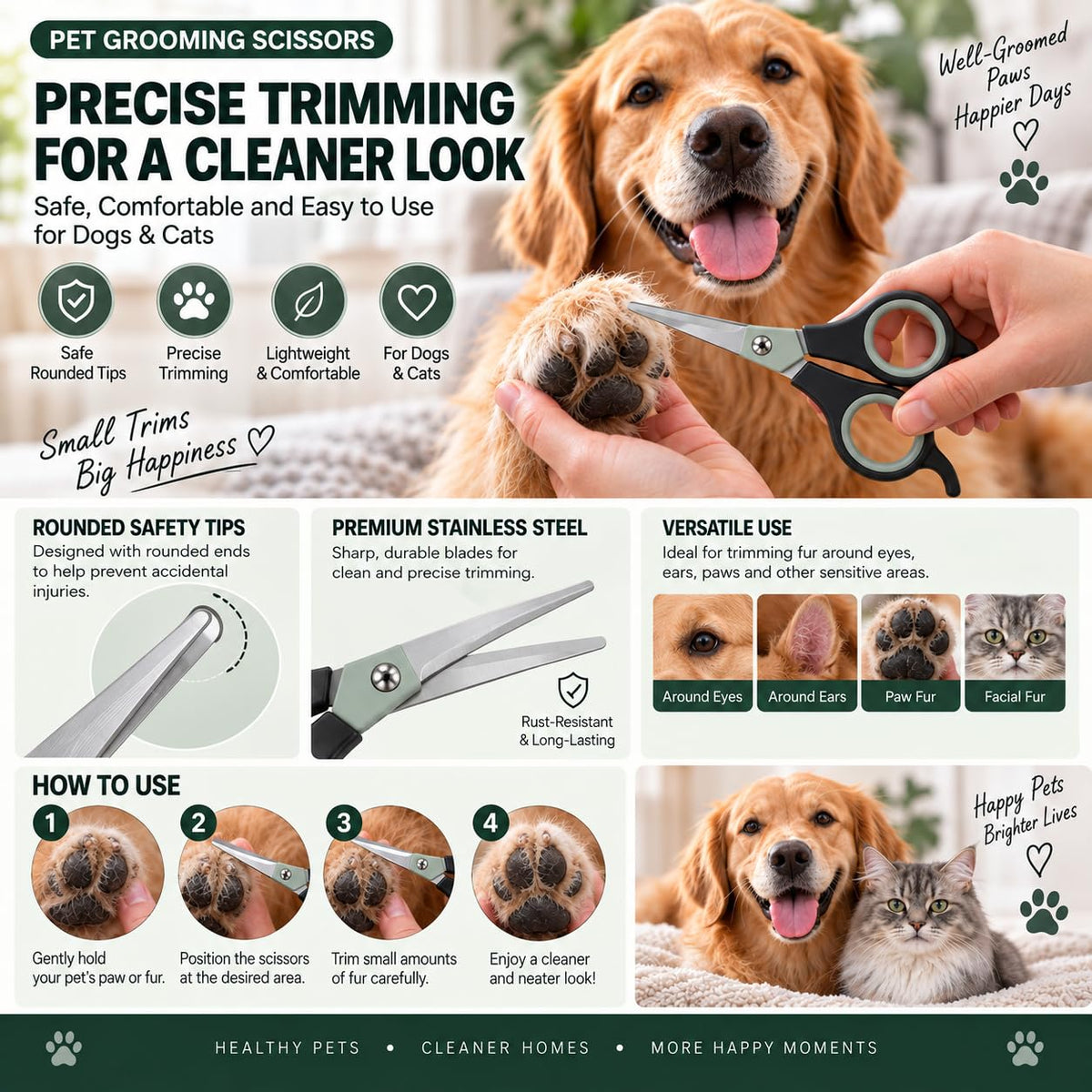 Pet Grooming Kit for Dogs & Cats, 8-in-1 Dog Grooming Kit with Travel Case, Collapsible Bowl, Deshedding Brush, Slicker Brush, Nail Clipper & Toothbrush