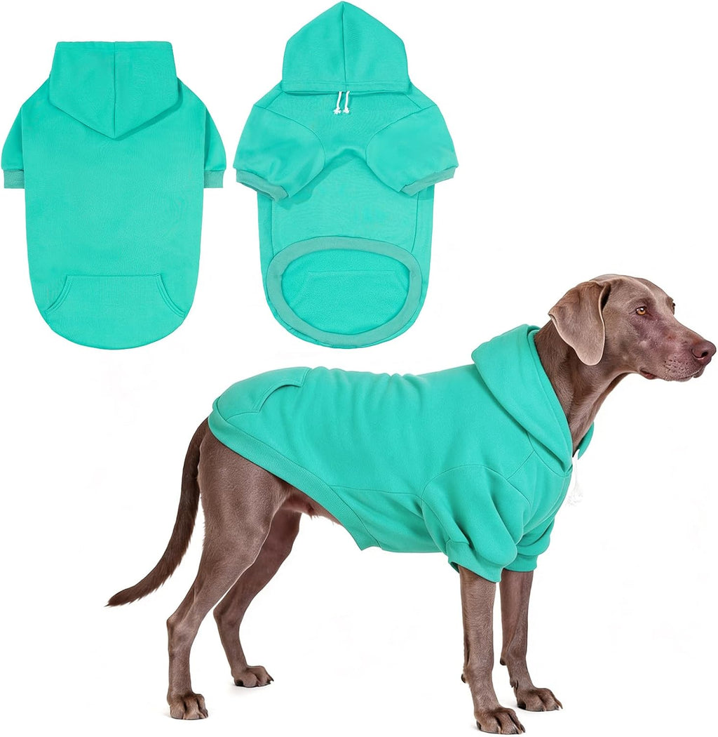 KOOLTAIL Dog Hoodie for Large Medium Small Dogs, Soft and Warm Pet Sweater with Leash Hole and Pocket Boy Girl, Puppy Fall Winter Jacket Clothes, French Pitbull Cold Weather Coat Sweatshirt, Black XL