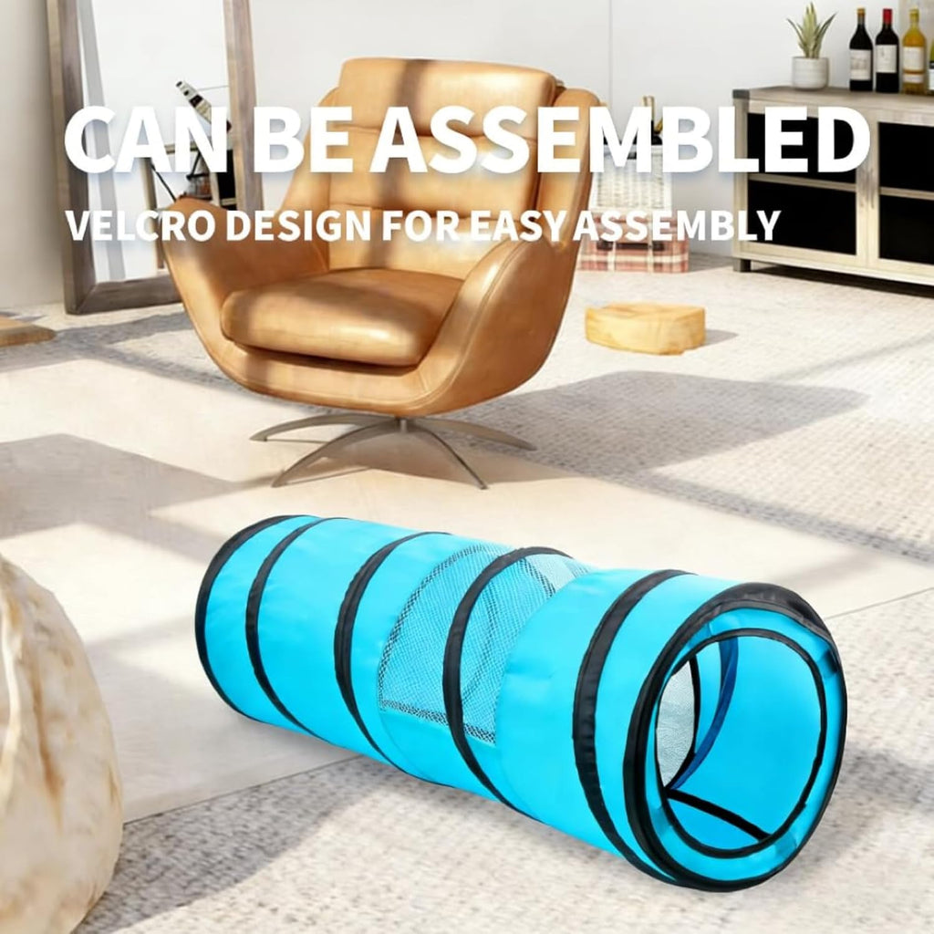 PAWISE Cat Tunnel for Indoor Cats, Collapsible Pet Tube with Peek Hole