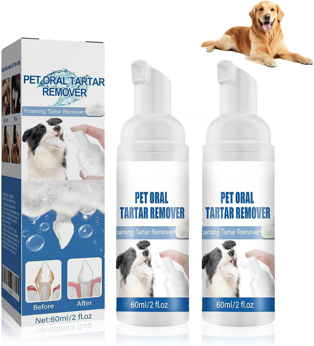 Pet Dental Foaming Spray, Tartar Remover, Dog Breath Freshener, 2pcs