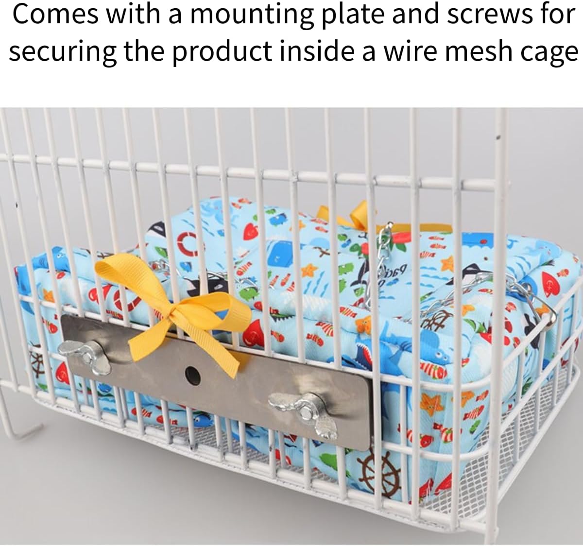 Metal Cage Bed with Warm Sleeping Nest for Sugar Glider (White Iron,Monkey)