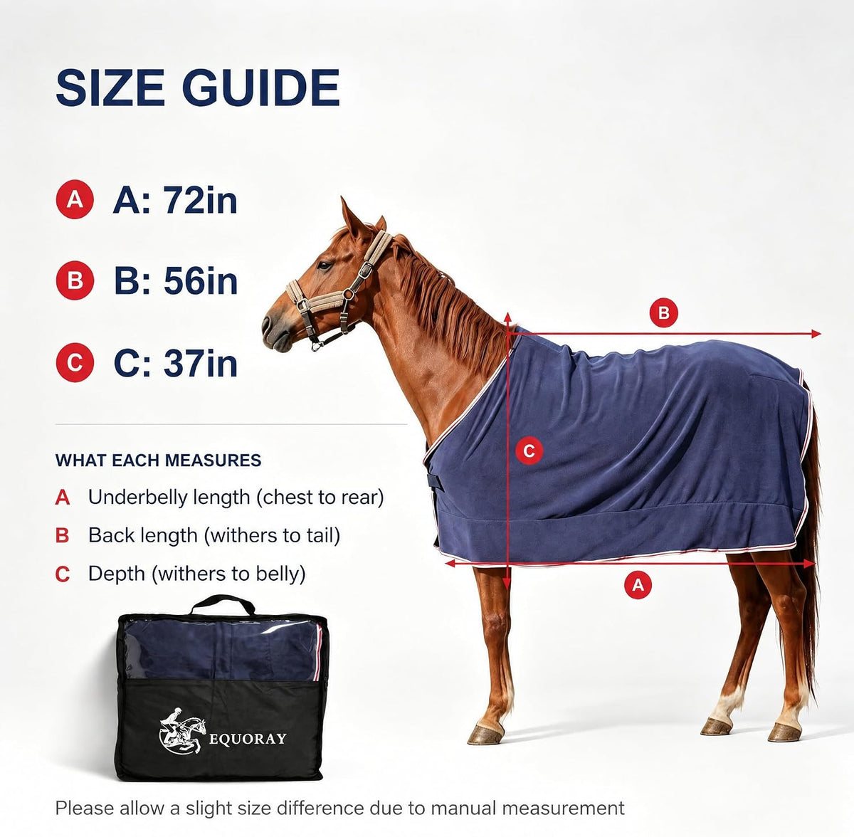 Horse Rug Fly Sheet Lightweight Cooler Blanket for Horses with Velcro Front Moisture Wicking Breathable Turnout Rug for Spring Fall, Blue