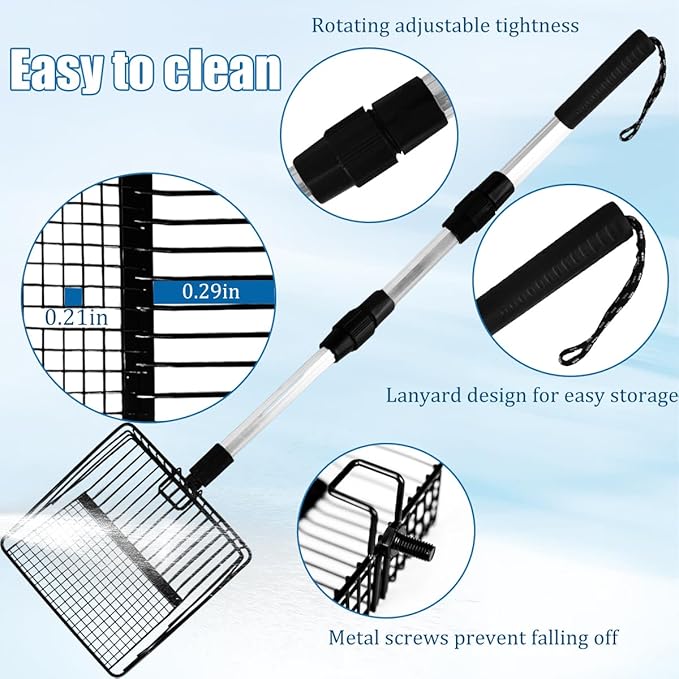 Large Chicken Poop Scooper, 3 in 1 Adjustable Long Handle Chicken Scooper - Image 4