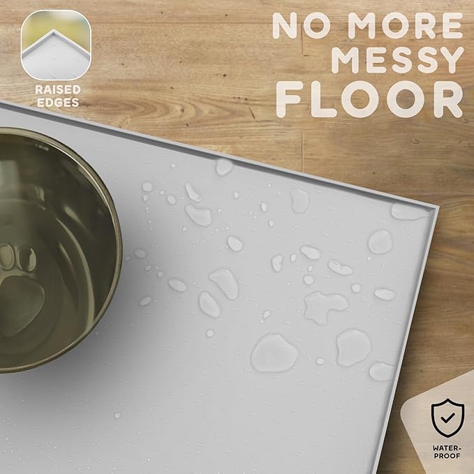 Dog Food Mat - 24x15 Raised Edges Dogs Mat - Image 5