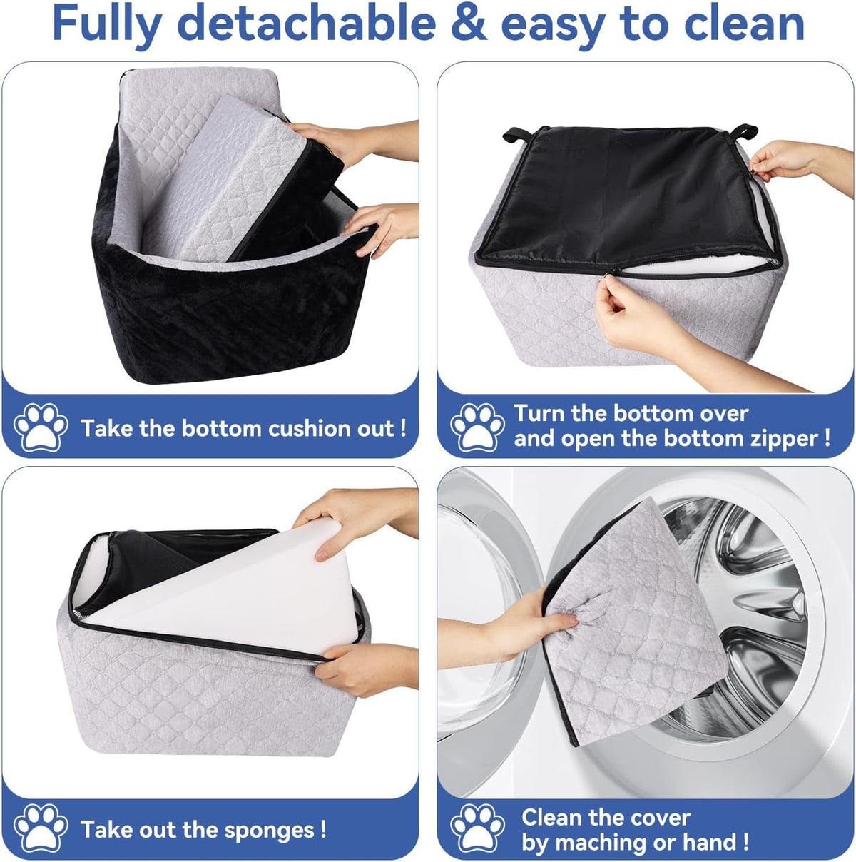 Dog Car Seat Under 30 lbs,Double-Cooling/Warm,Washable,Safety Leash