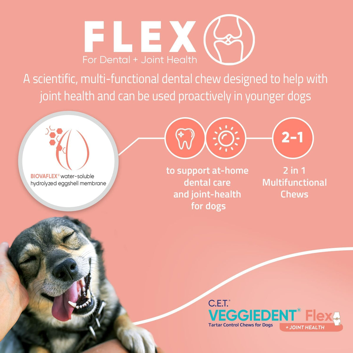 C.E.T. Veggiedent Fr3sh & Flex Plaque and Tartar Control Chew for Dogs, XS