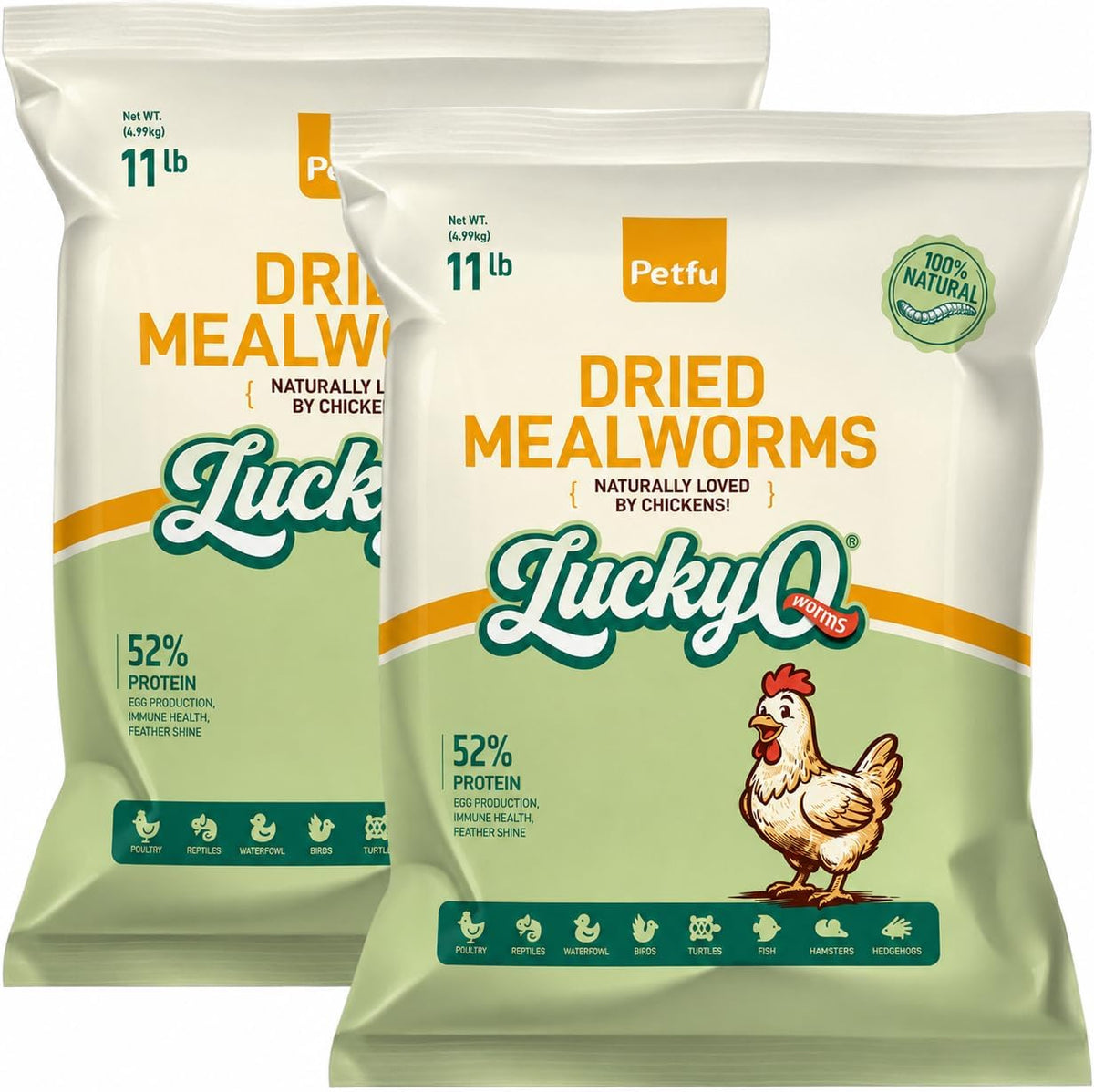 10lb Dried Mealworms for Chickens Duck High Protein Birds Treat