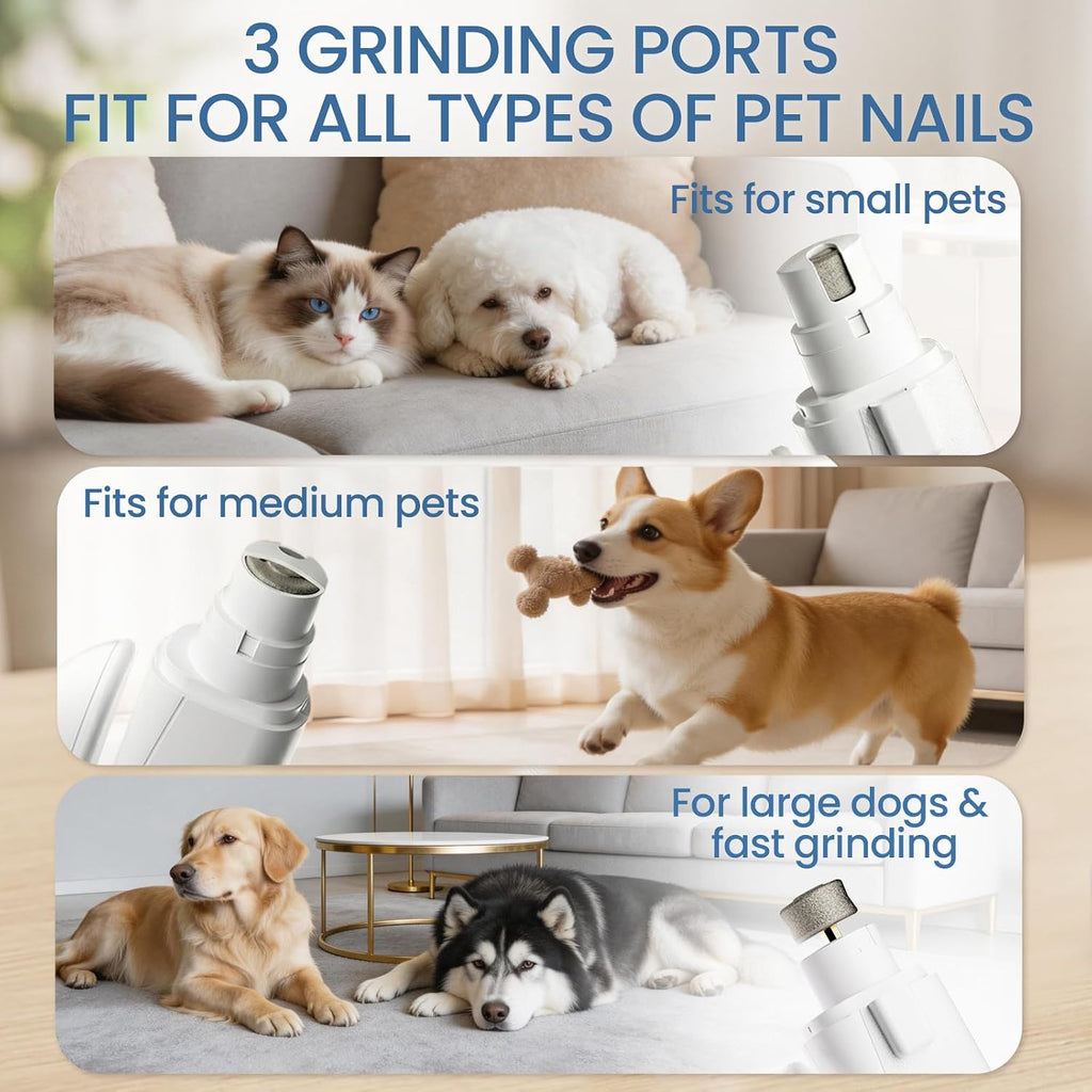 Dog Electric Nail Clippers & Grinder with LED Light,Quiet Cat Nail Trimmer