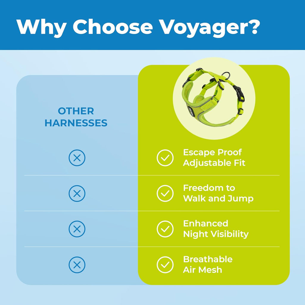 Voyager Escape-Proof Step-in Harness & Leash - Lime Green, Small