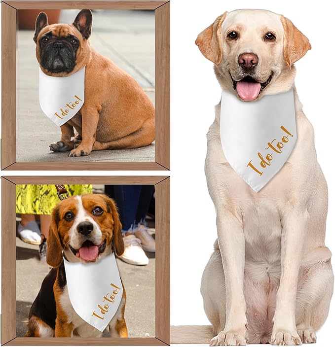 Engagement Gifts I do Too! Dog Bandana Pet Scarf Wedding Photo Prop Pet - Image 4