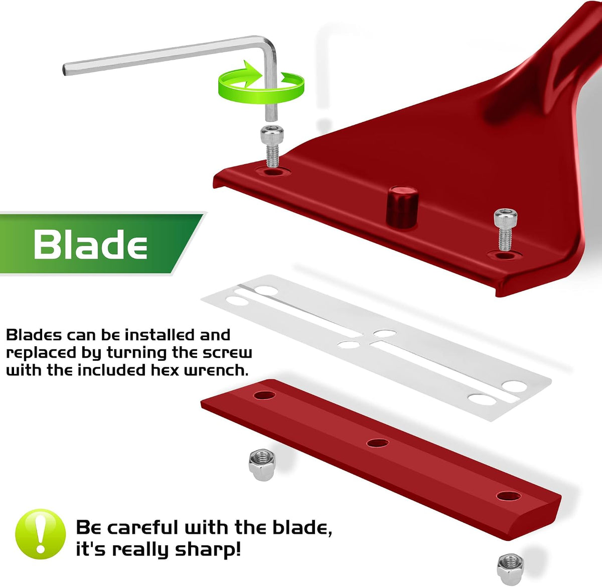 24.5’’ Professional Algae Scraper, Aquarium Blade Cleaner with 10 Pcs Replaceable Blades Stubborn Algae, Suitable for Water Tank Size Above 30 Gallons