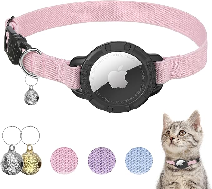 AirTag Cat Collars, Stretchy Collar by Sucegi