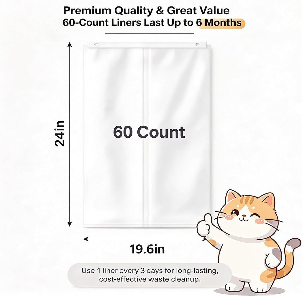 60 Pcs Cat Litter Box Liners for PetSnowy SNOW+ Cat Litter Box